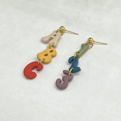 ABC 123 Clay Earrings