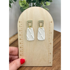 White Polymer Clay Textured Earrings