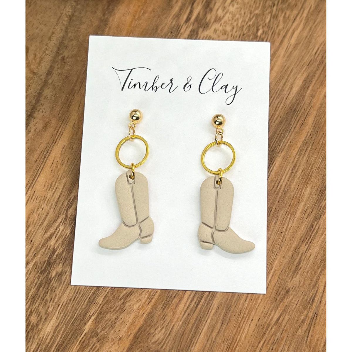 Cowboy Boot Clay Earrings