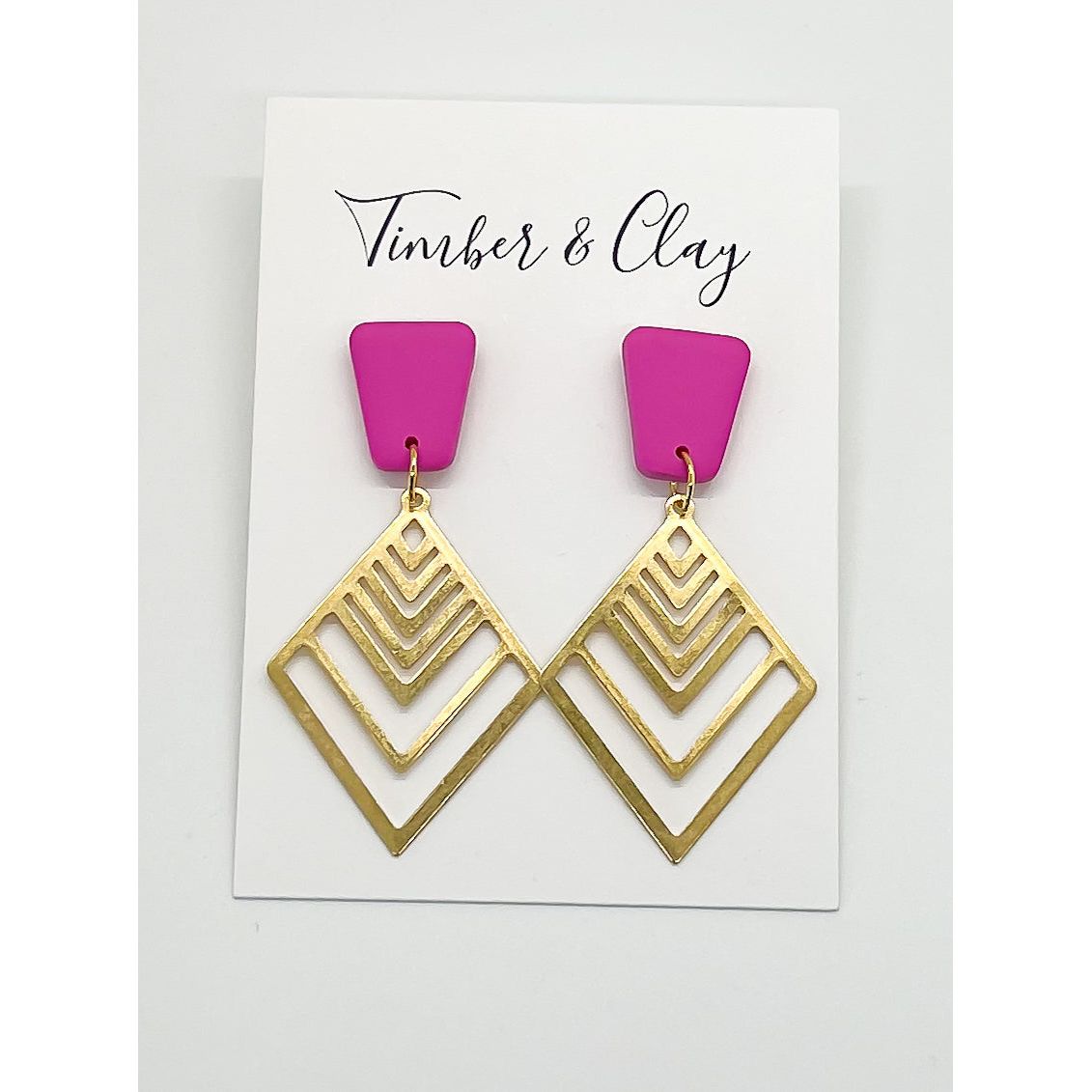 Pink and Brass Dangles