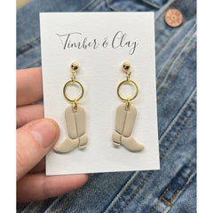 Cowboy Boot Clay Earrings