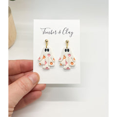 Daisy Ghost Clay Earrings