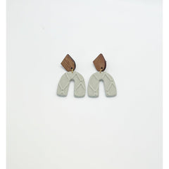 Sage Green Textured Arch Dangles