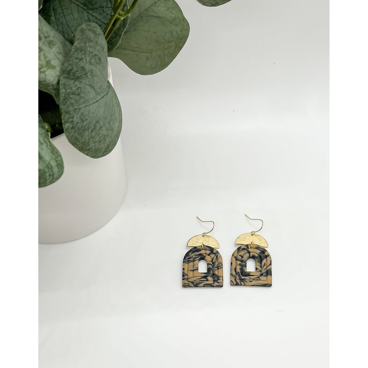 Black and Tan Arch Dangles