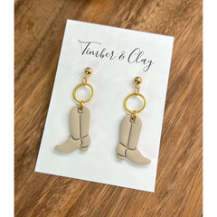 Cowboy Boot Clay Earrings