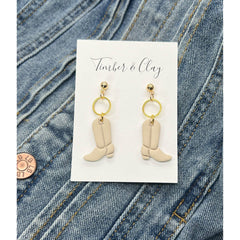 Cowboy Boot Clay Earrings