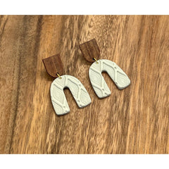 Sage Green Textured Arch Dangles