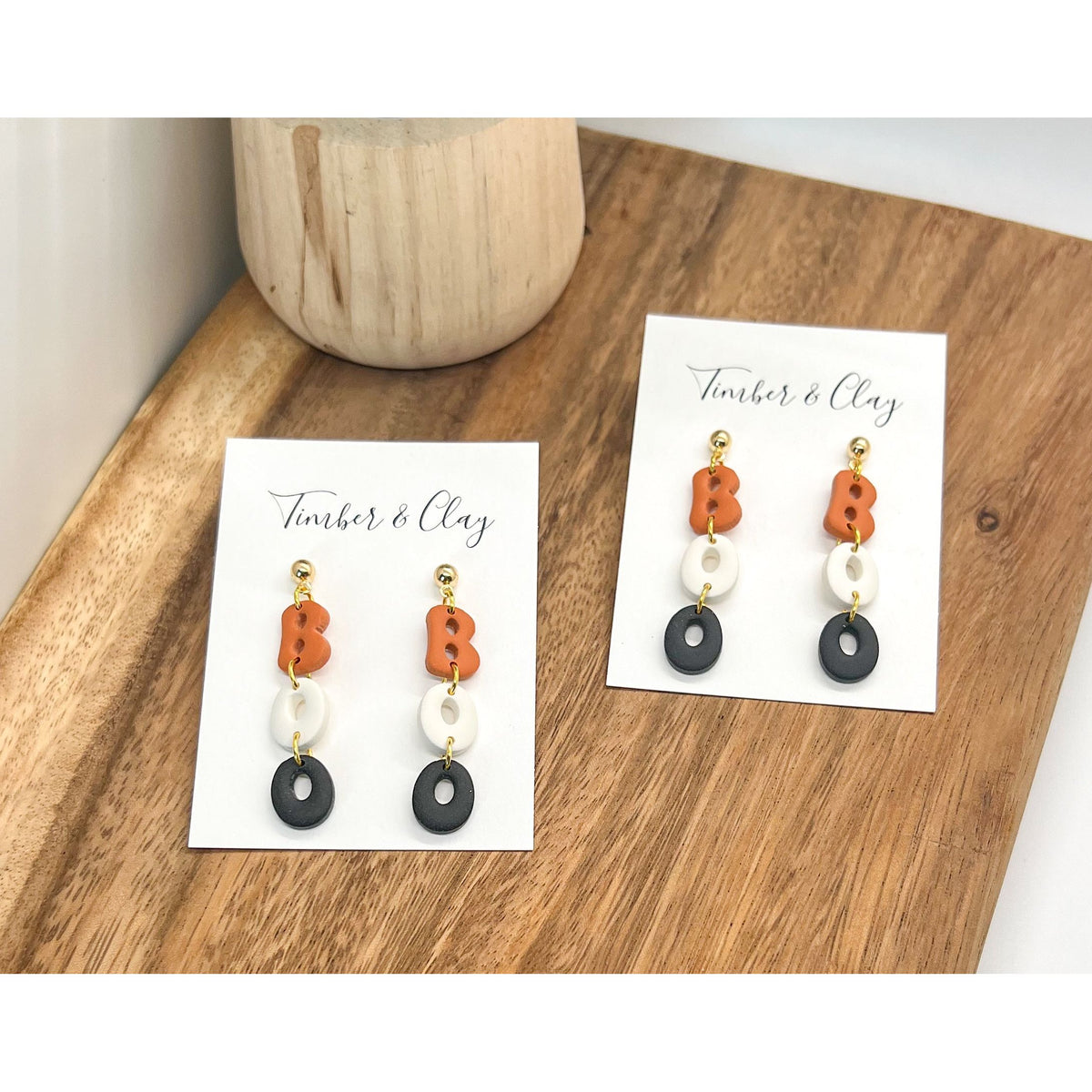 BOO Halloween Polymer Clay Earrings