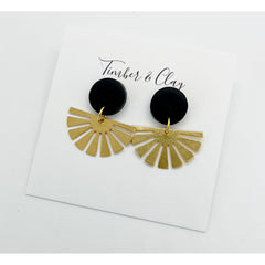 Black Clay & Brass Earrings