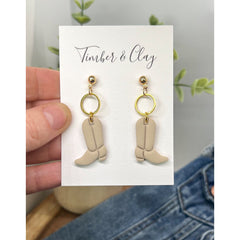 Cowboy Boot Clay Earrings