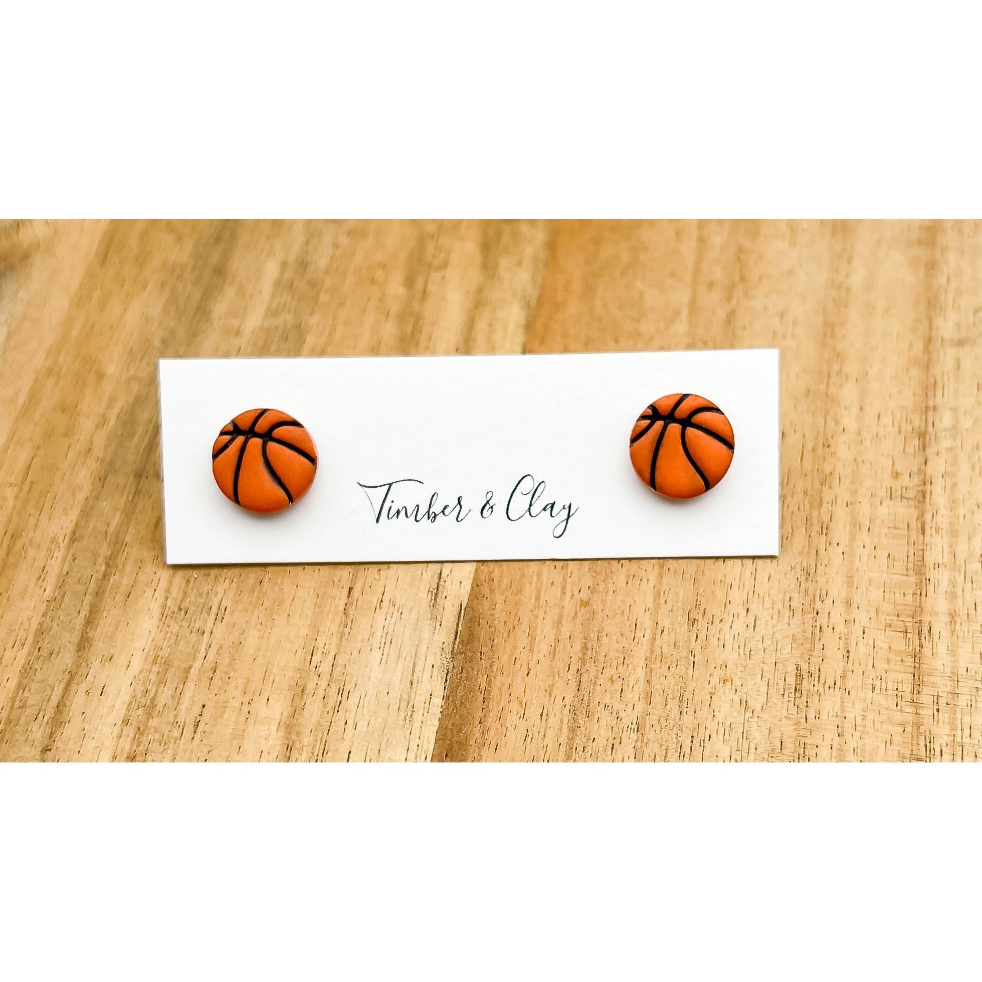 Basketball Studs - Timber and Clay