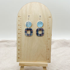 Plaid Square Earrings