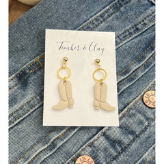 Cowboy Boot Clay Earrings