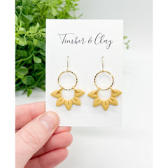 Handmade Polymer Clay Sunflower Earrings