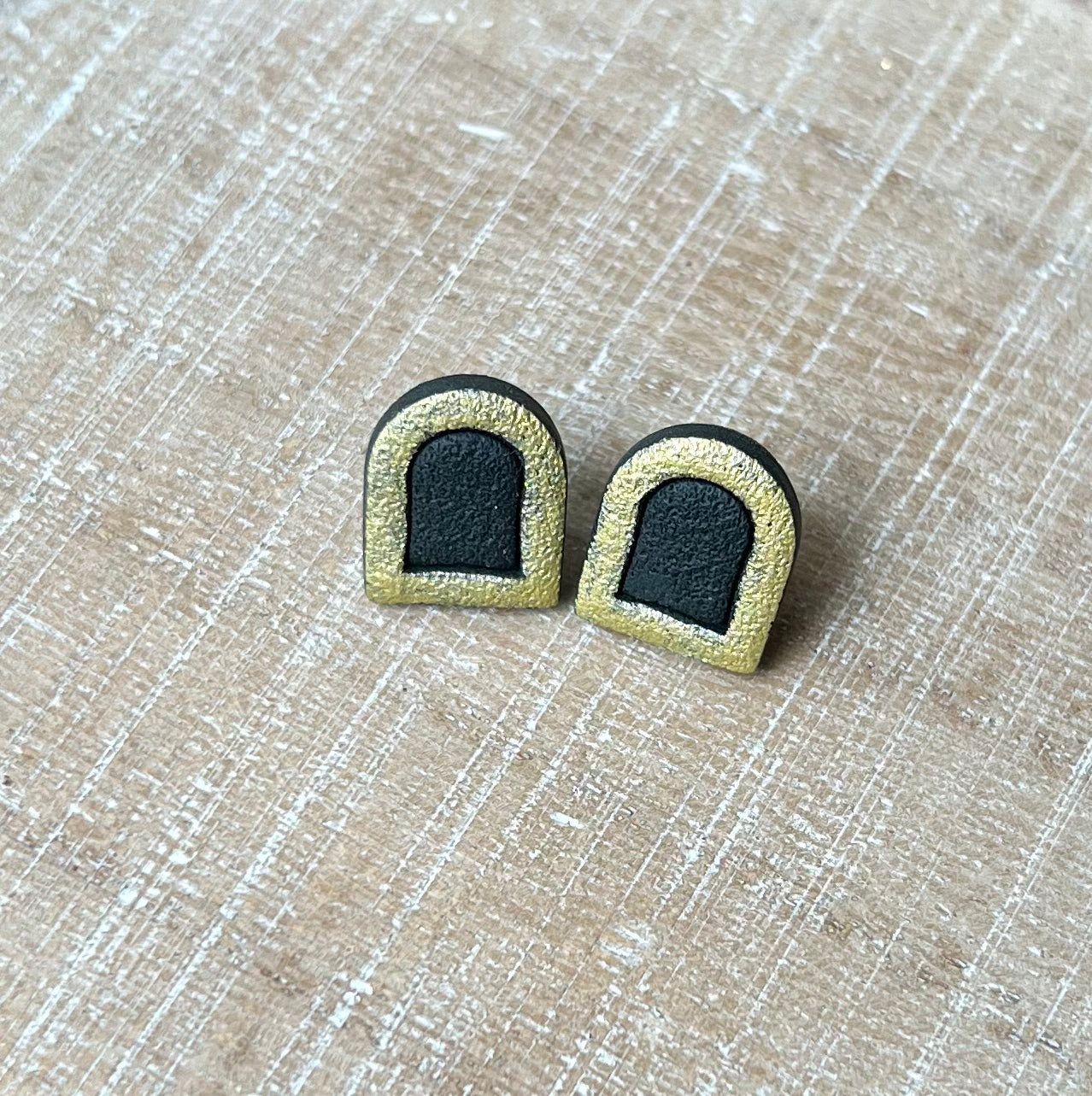 Black and Gold Arch Frame Studs - Timber and Clay