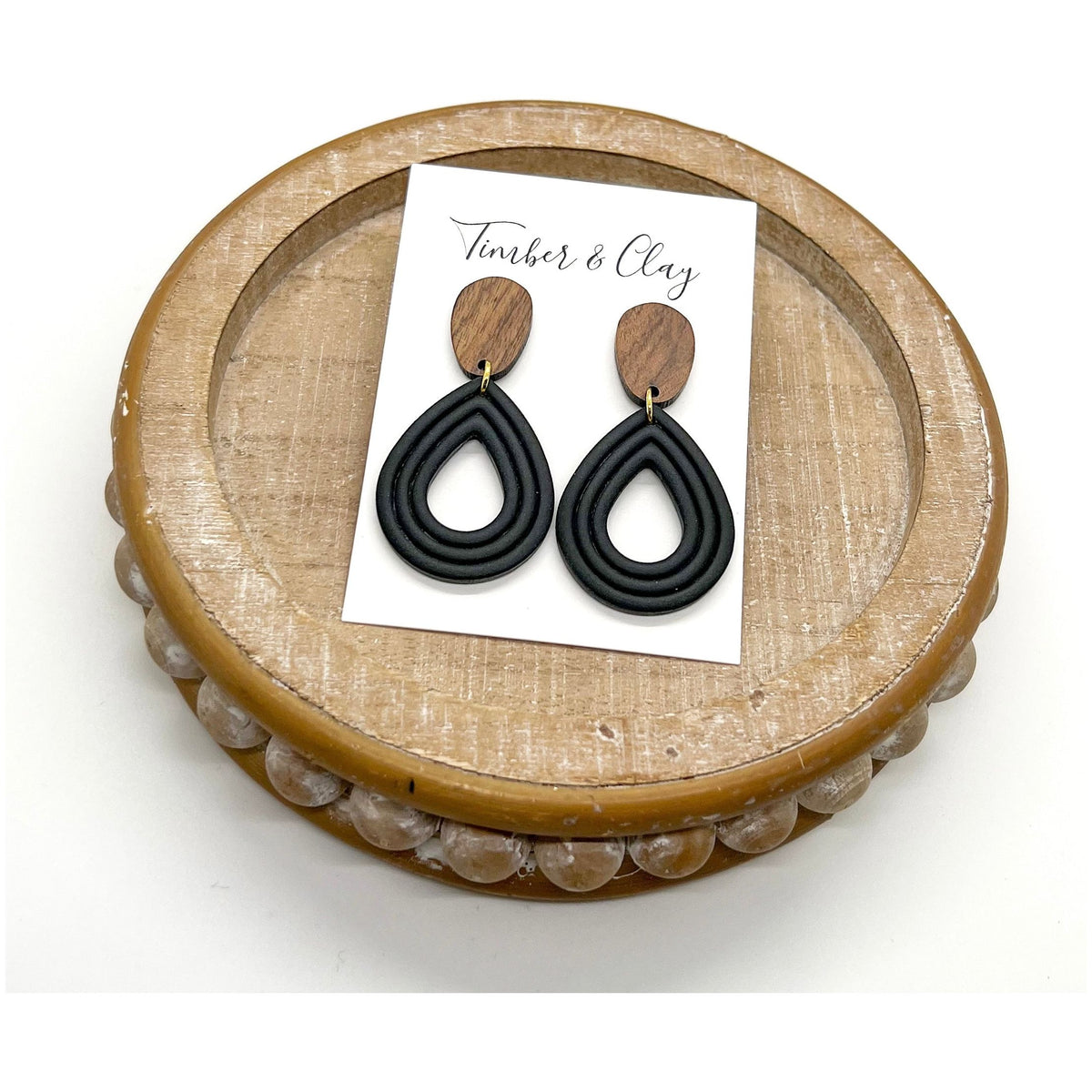 Teardrop Dangles - Timber and Clay