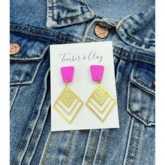 Pink and Brass Dangles