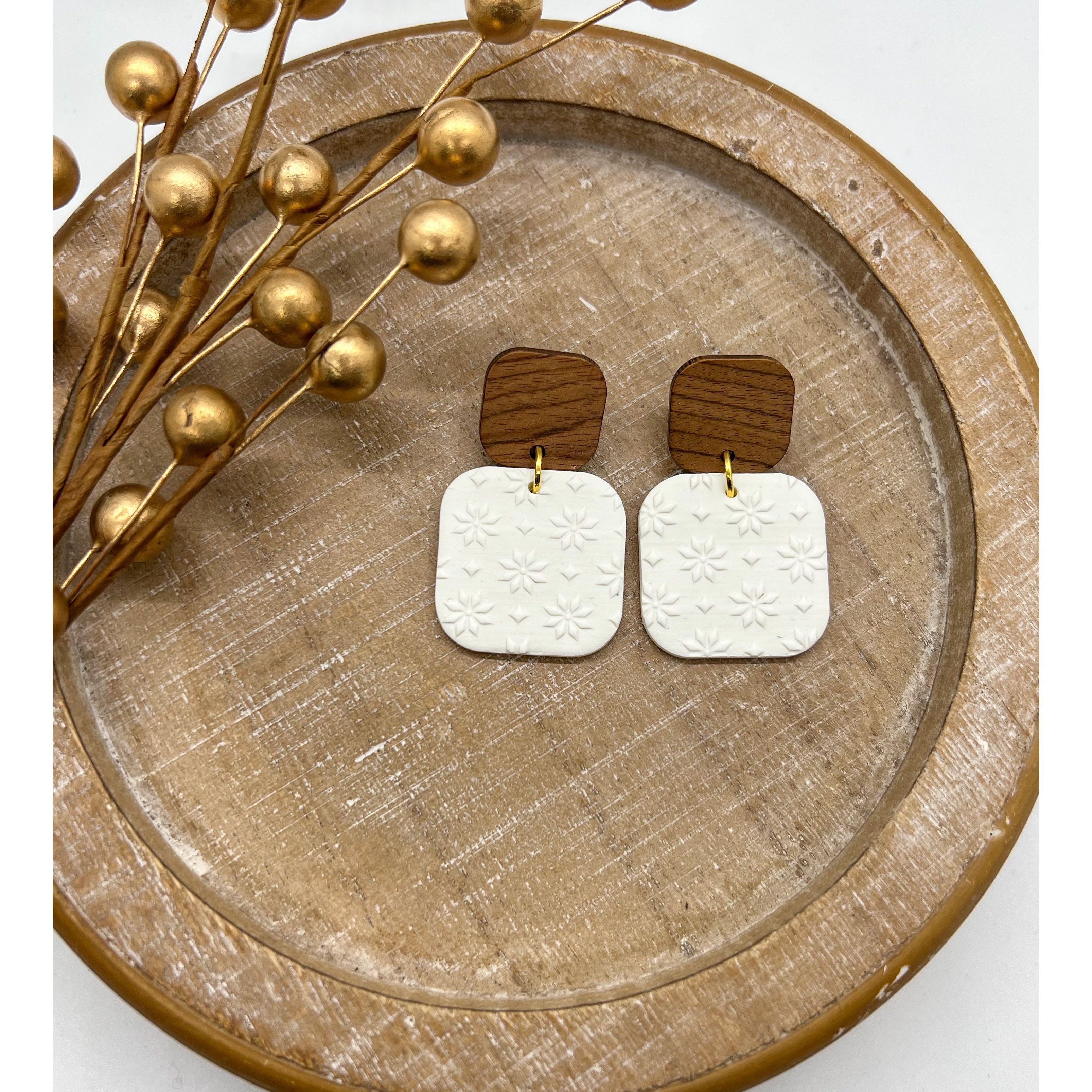 Square Snowflake Dangles - Timber and Clay