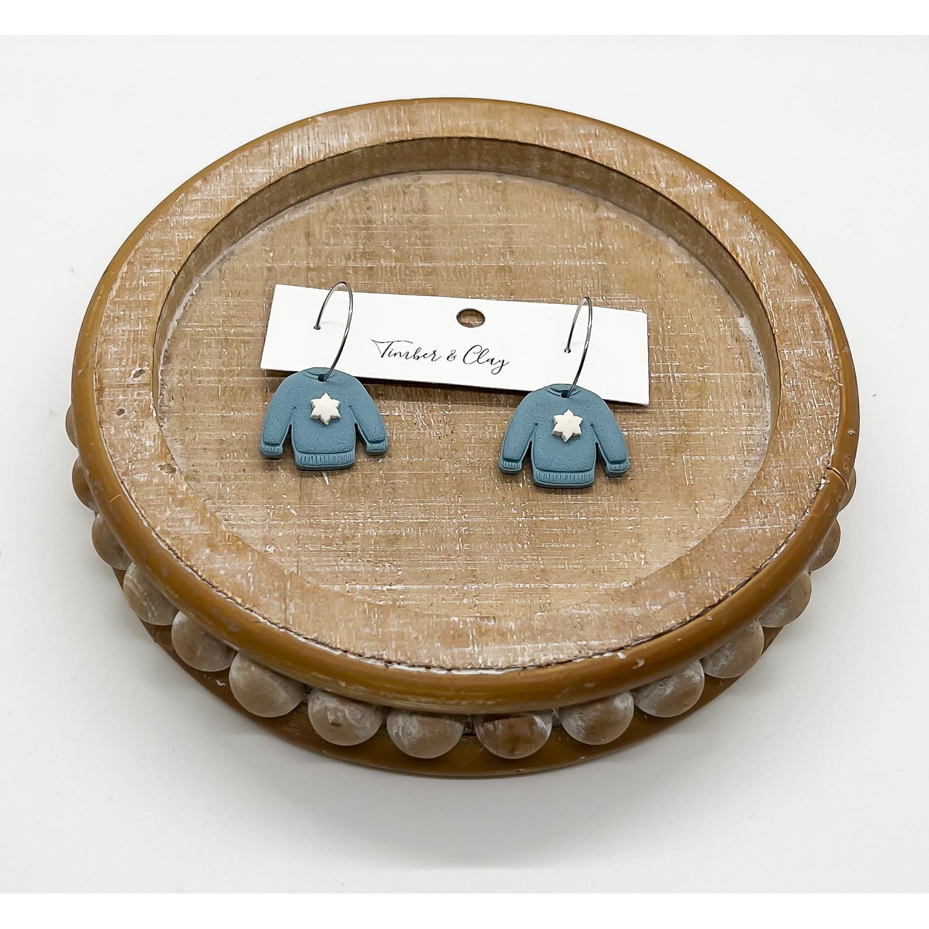 Blue Sweater Hoops - Timber and Clay