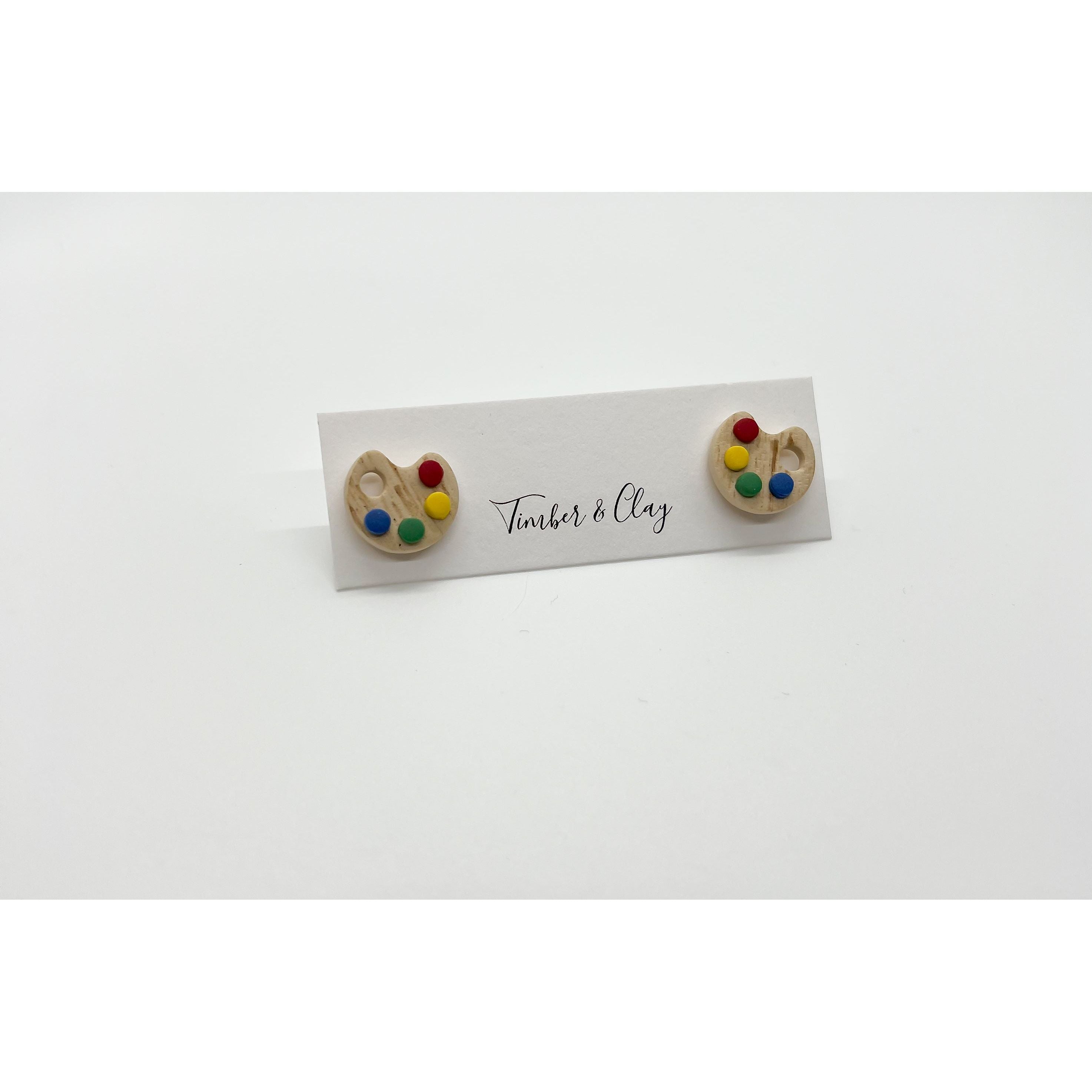 Paint Palette Studs - Timber and Clay