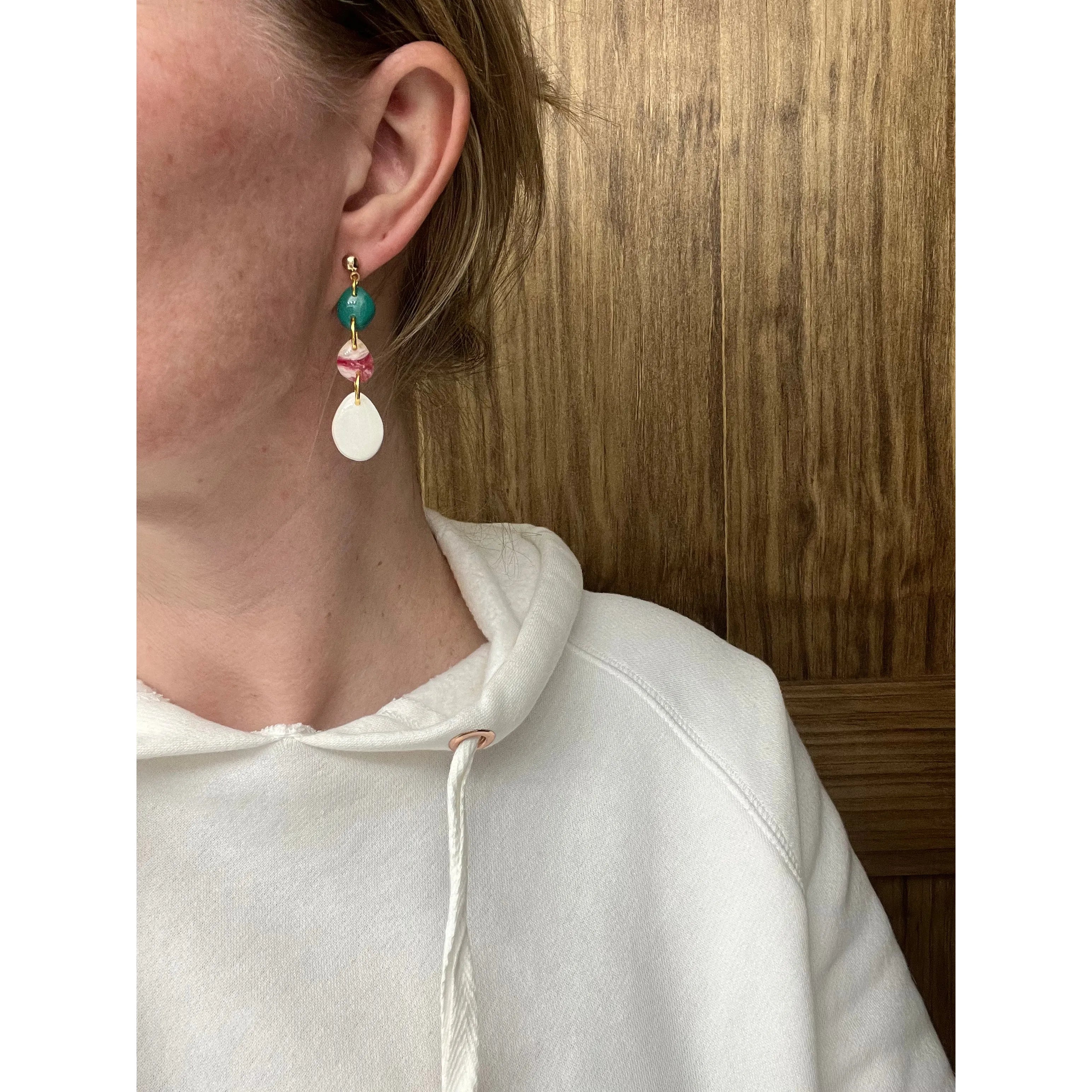 Faux Stone Earrings - Timber and Clay