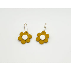 Mustard Daisy Dangles - Timber and Clay