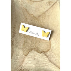 Butterfly Studs - Yellow - Timber and Clay