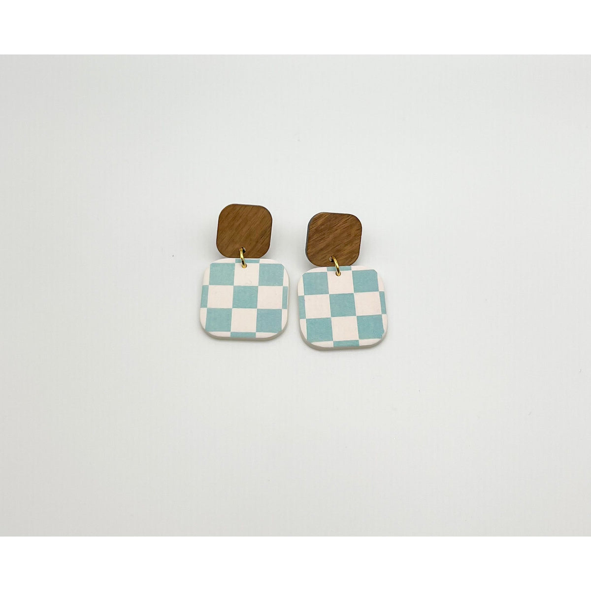 Checkered Square Dangles - Timber and Clay