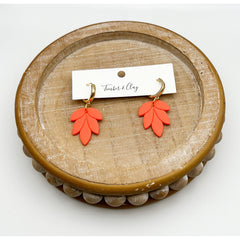 Coral Leaf Huggies - Timber and Clay