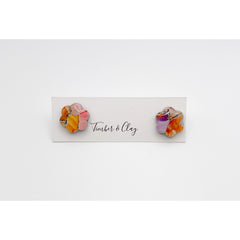 Floral Resin Studs - Timber and Clay