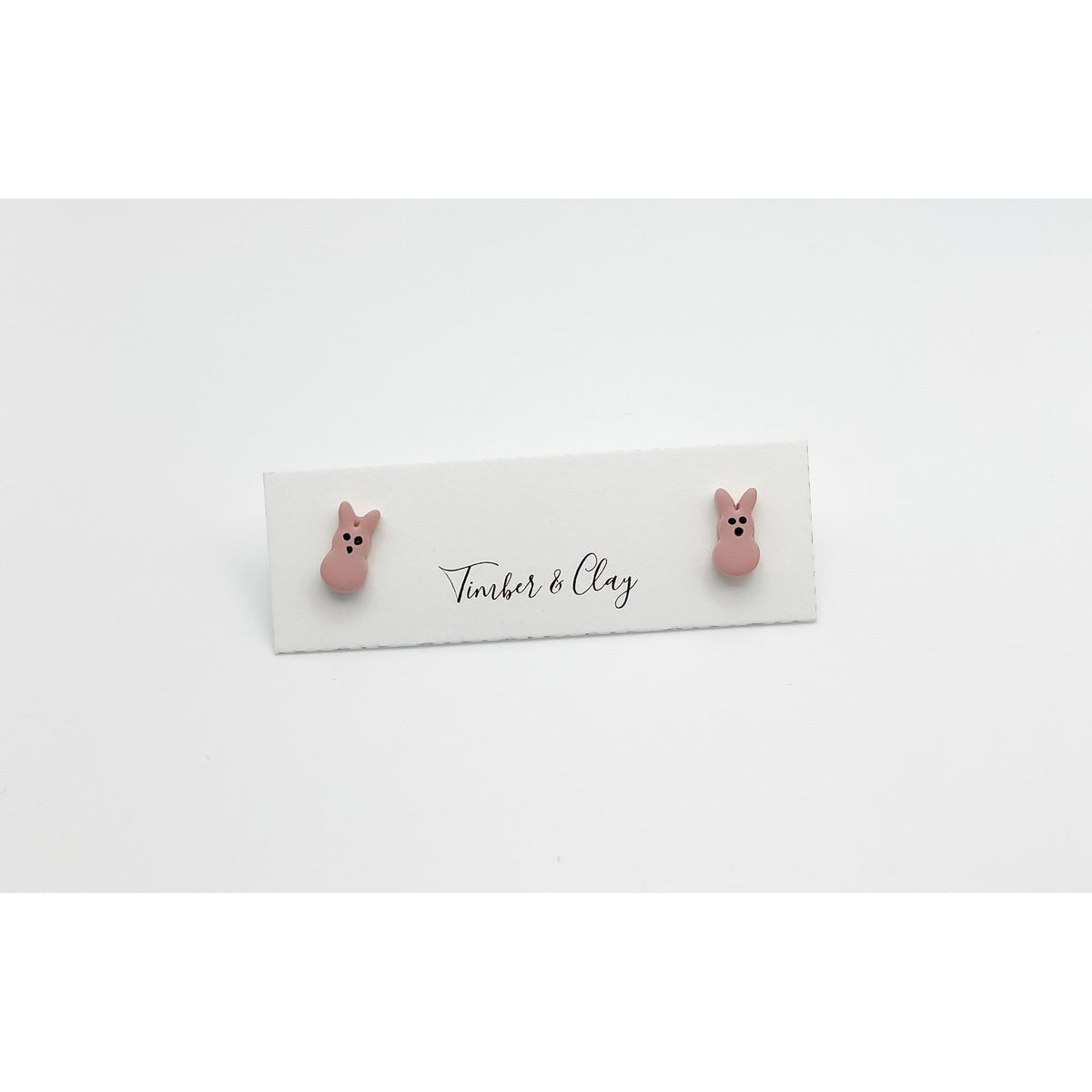 Bunny Studs - Pink - Timber and Clay