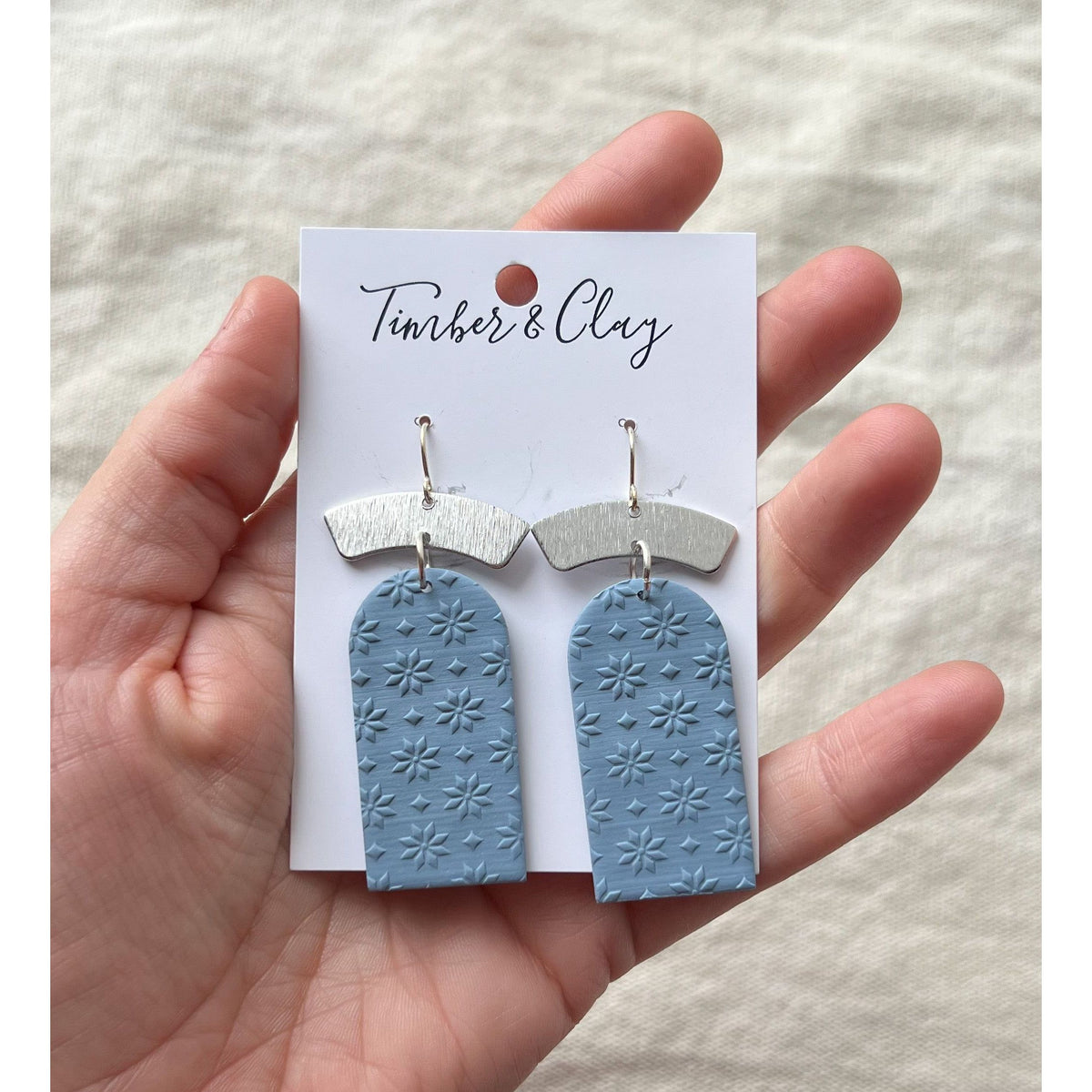 Light Blue Snowflake Dangles - Timber and Clay