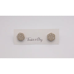 Leopard Hexagon Studs - Timber and Clay