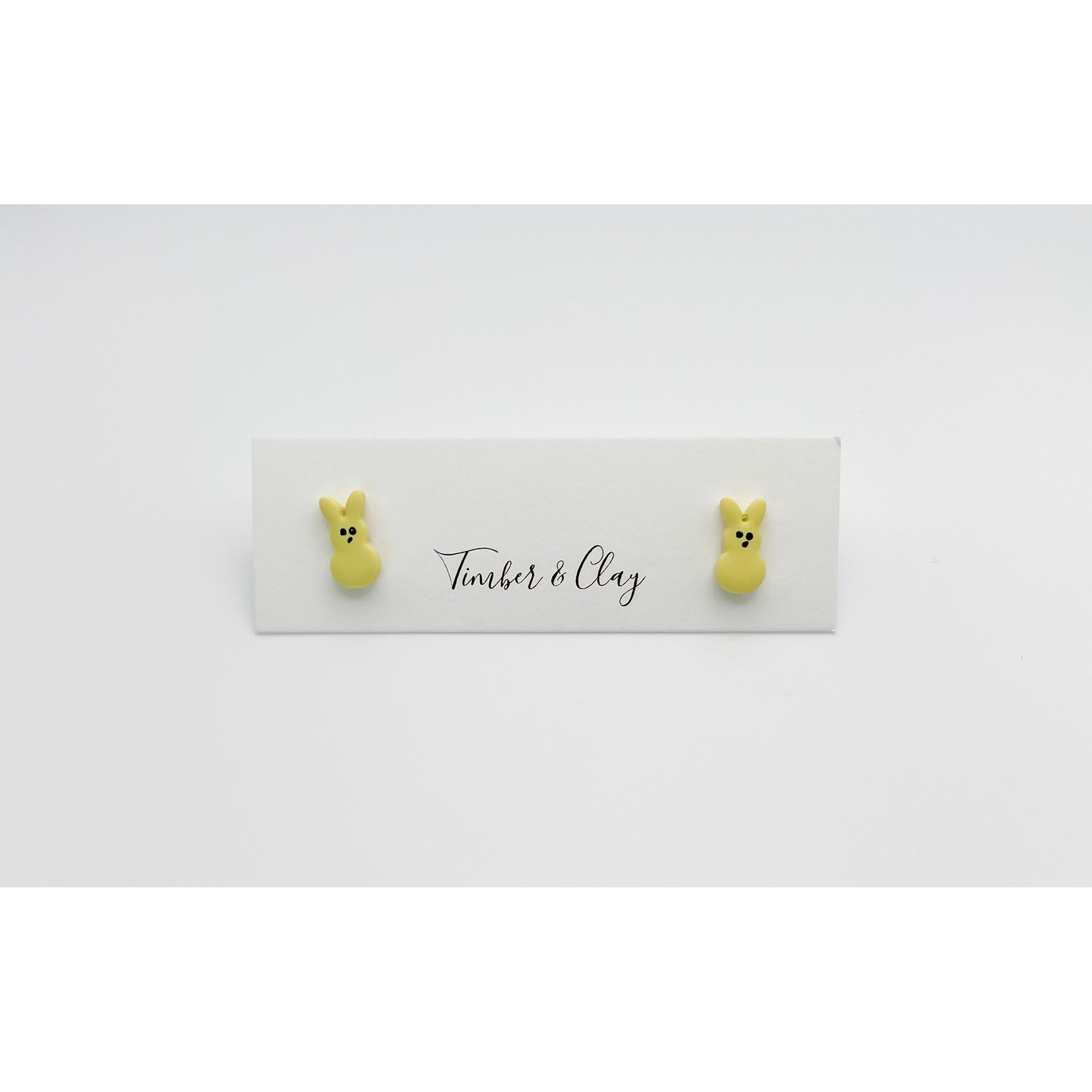 Bunny Studs - Yellow - Timber and Clay