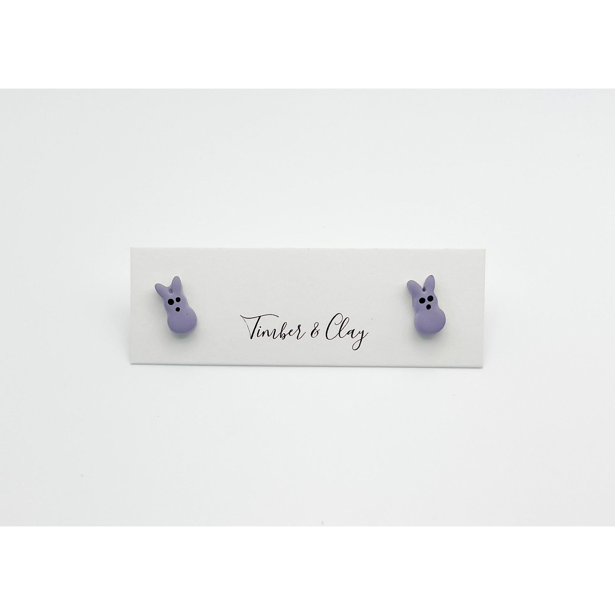 Bunny Studs - Purple - Timber and Clay