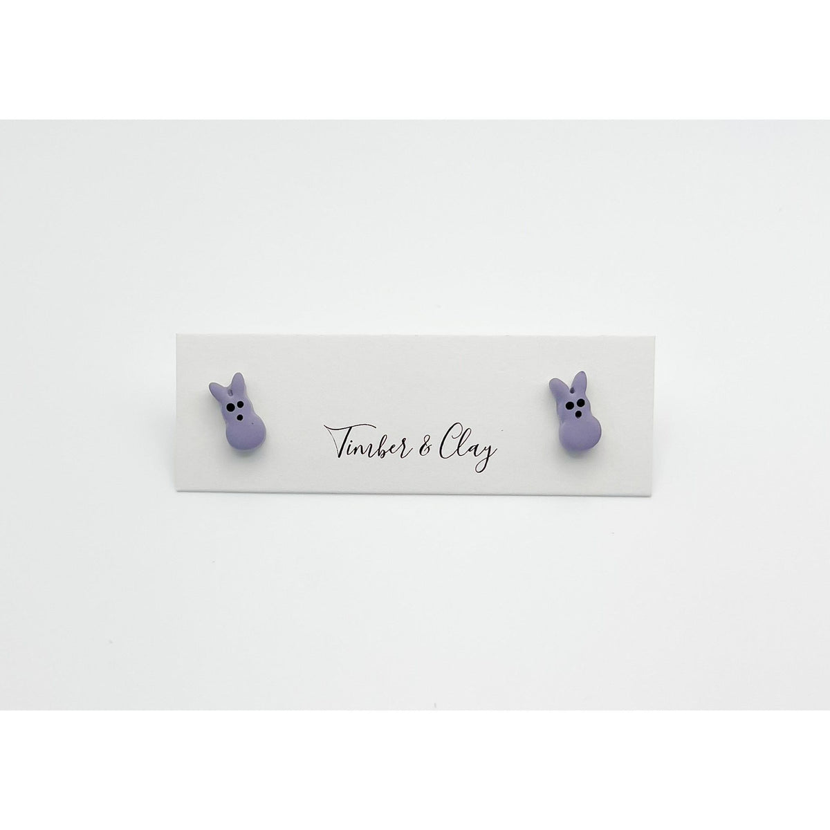 Bunny Studs - Purple - Timber and Clay