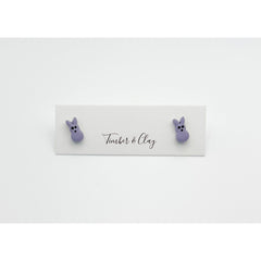 Bunny Studs - Purple - Timber and Clay