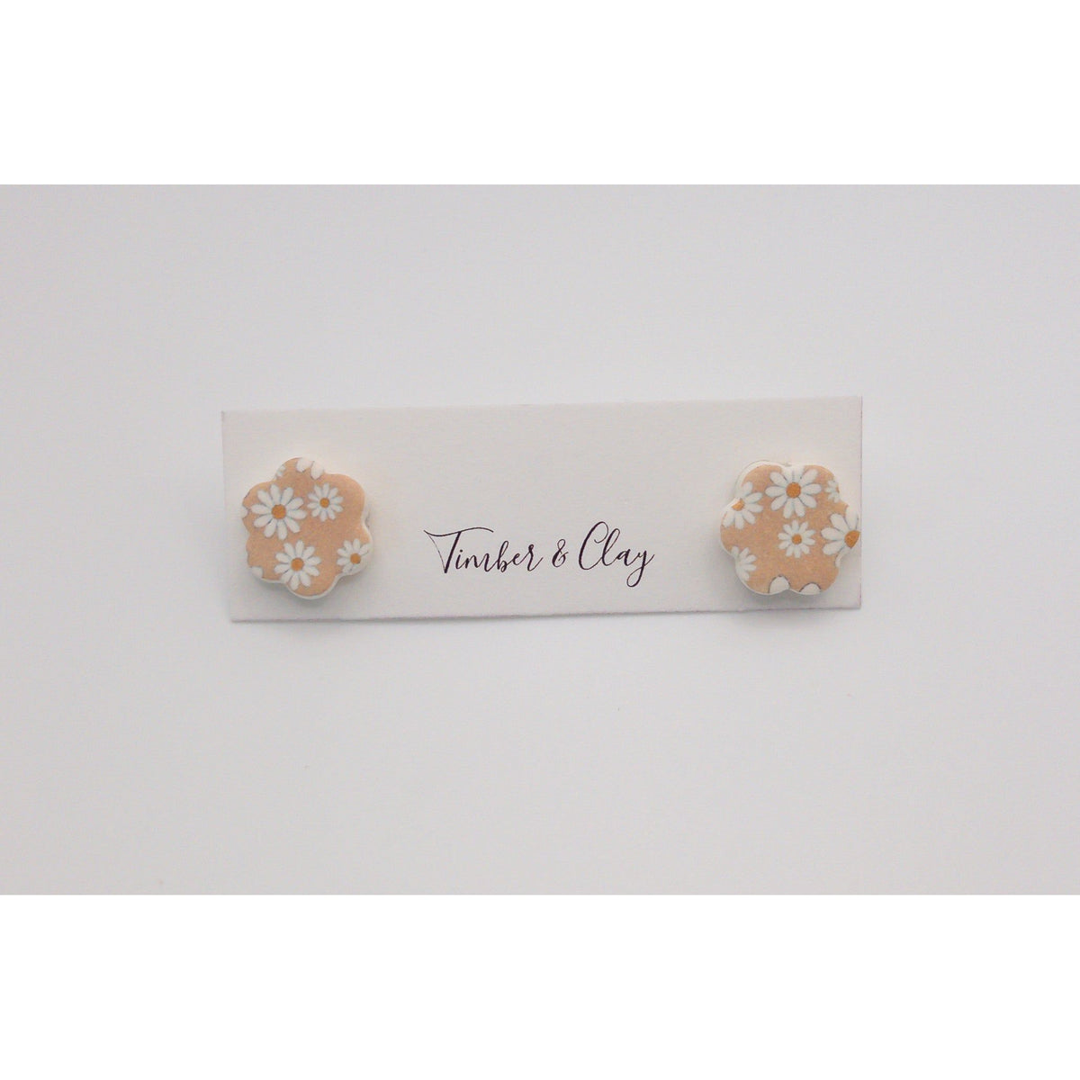 Daisy Flower Studs - Timber and Clay