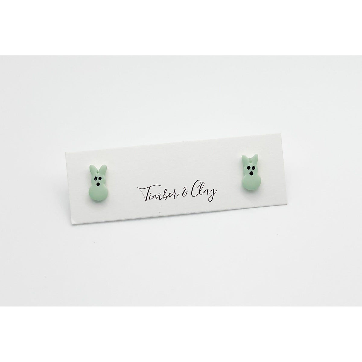 Bunny Studs - Mint Green - Timber and Clay